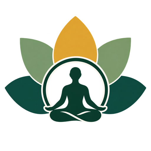 Dr. Sarang Patil Holistic Healer logo: a meditating figure inside a ring, with a five-petal lotus behind